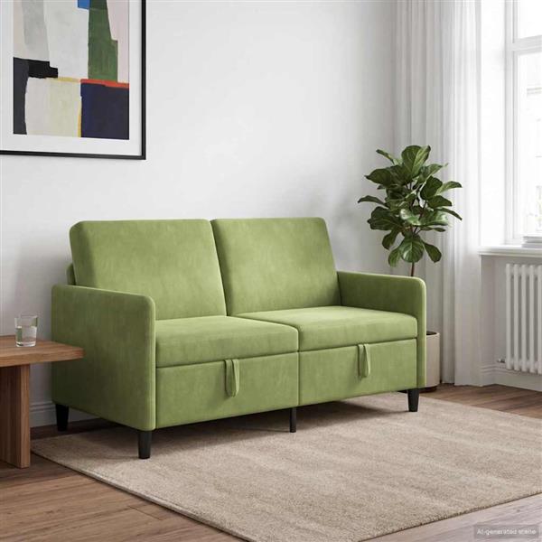 Grote foto vidaxl bank met opslag lichtgroen 152 x 78 x 87 cm polyester huis en inrichting bankstellen