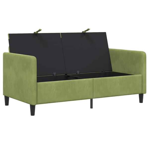 Grote foto vidaxl bank met opslag lichtgroen 152 x 78 x 87 cm polyester huis en inrichting bankstellen