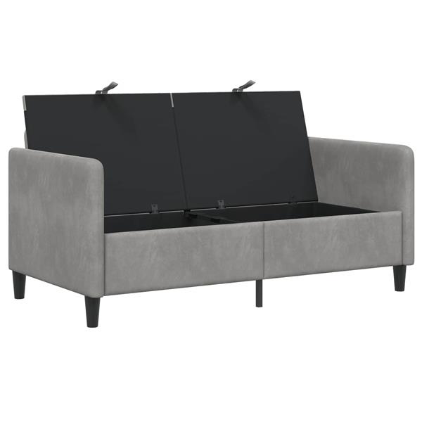 Grote foto vidaxl bank met opslag lichtgrijs 152 x 78 x 87 cm polyester huis en inrichting bankstellen
