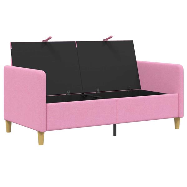 Grote foto vidaxl bank met opslag roze 152 x 78 x 87 cm polyester huis en inrichting bankstellen