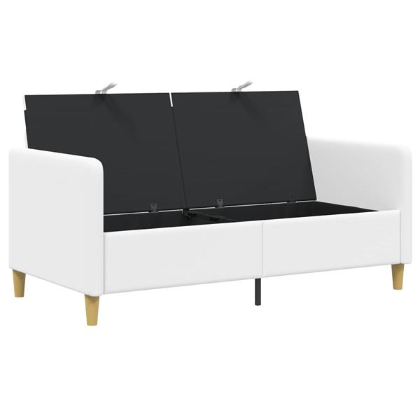 Grote foto vidaxl bank met opslag wit 152 x 78 x 87 cm polyester huis en inrichting bankstellen