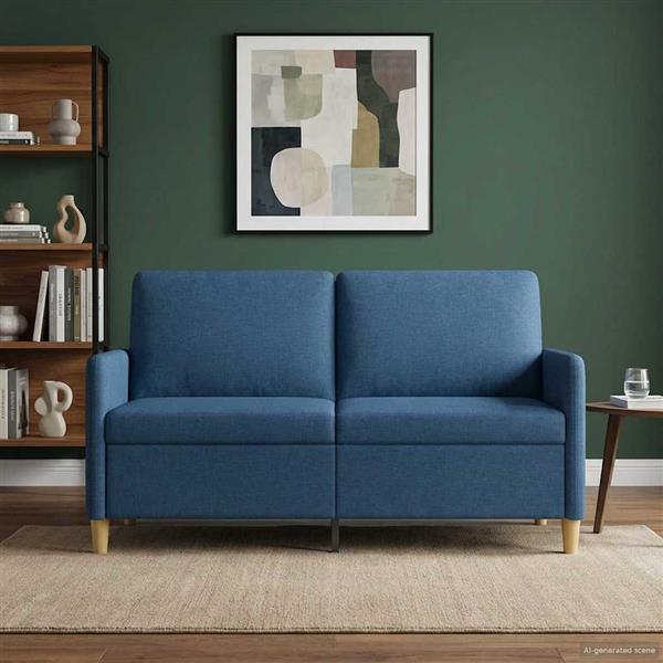Grote foto vidaxl bank met opslag blauw 152 x 78 x 87 cm polyester huis en inrichting bankstellen