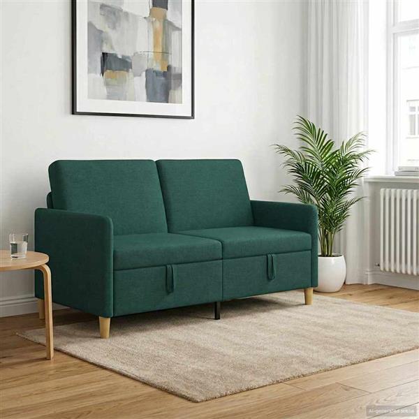 Grote foto vidaxl bank met opslag donkergroen 152 x 78 x 87 cm polyester huis en inrichting bankstellen
