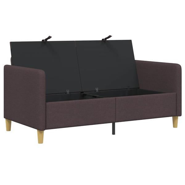 Grote foto vidaxl bank met opslag donkerbruin 152 x 78 x 87 cm polyester huis en inrichting bankstellen