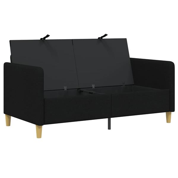 Grote foto vidaxl bank met opslag zwart 152 x 78 x 87 cm polyester huis en inrichting bankstellen