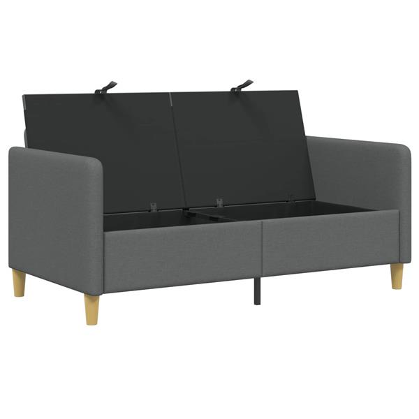 Grote foto vidaxl bank met opslag donkergrijs 152 x 78 x 87 cm polyester huis en inrichting bankstellen