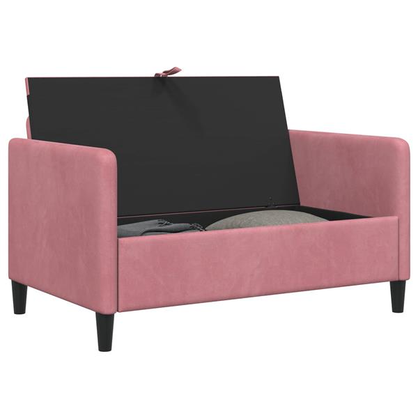 Grote foto vidaxl bank met opslag roze 122 x 78 x 87 cm polyester huis en inrichting bankstellen