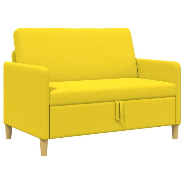 Grote foto vidaxl bank met opslag lichtgeel 122 x 78 x 87 cm polyester huis en inrichting bankstellen