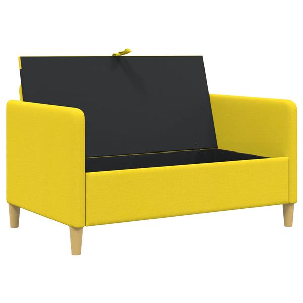 Grote foto vidaxl bank met opslag lichtgeel 122 x 78 x 87 cm polyester huis en inrichting bankstellen