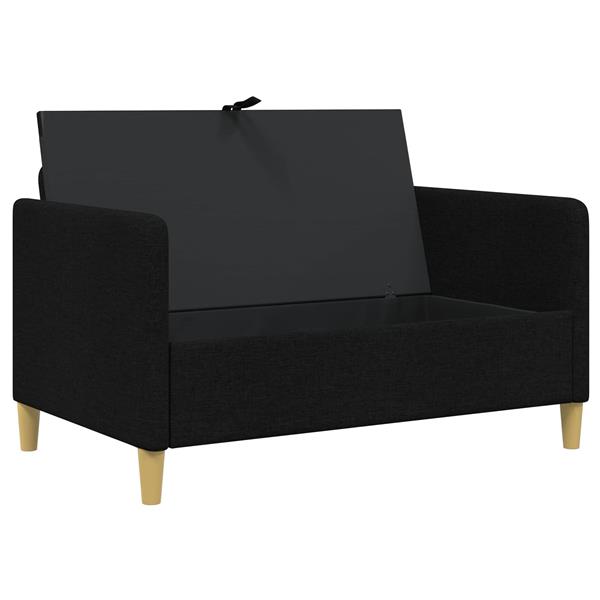 Grote foto vidaxl bank met opslag zwart 122 x 78 x 87 cm polyester huis en inrichting bankstellen