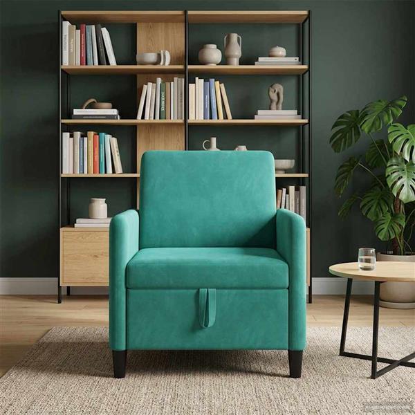 Grote foto vidaxl bank met opslag turquoise 72 x 78 x 87 cm polyester huis en inrichting bankstellen