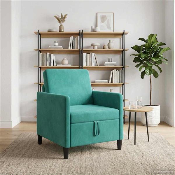 Grote foto vidaxl bank met opslag turquoise 72 x 78 x 87 cm polyester huis en inrichting bankstellen