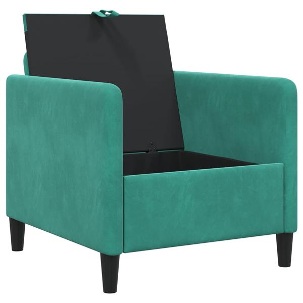 Grote foto vidaxl bank met opslag turquoise 72 x 78 x 87 cm polyester huis en inrichting bankstellen