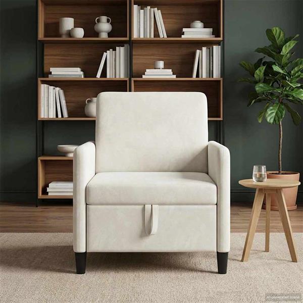 Grote foto vidaxl bank met opslag cr mekleurig 72 x 78 x 87 cm polyester huis en inrichting bankstellen