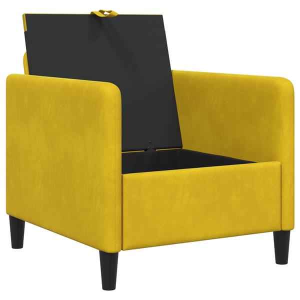 Grote foto vidaxl bank met opslag geel 72 x 78 x 87 cm polyester huis en inrichting bankstellen