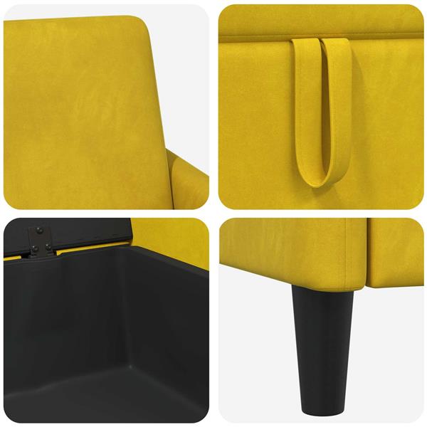 Grote foto vidaxl bank met opslag geel 72 x 78 x 87 cm polyester huis en inrichting bankstellen