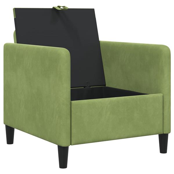 Grote foto vidaxl bank met opslag lichtgroen 72 x 78 x 87 cm polyester huis en inrichting bankstellen