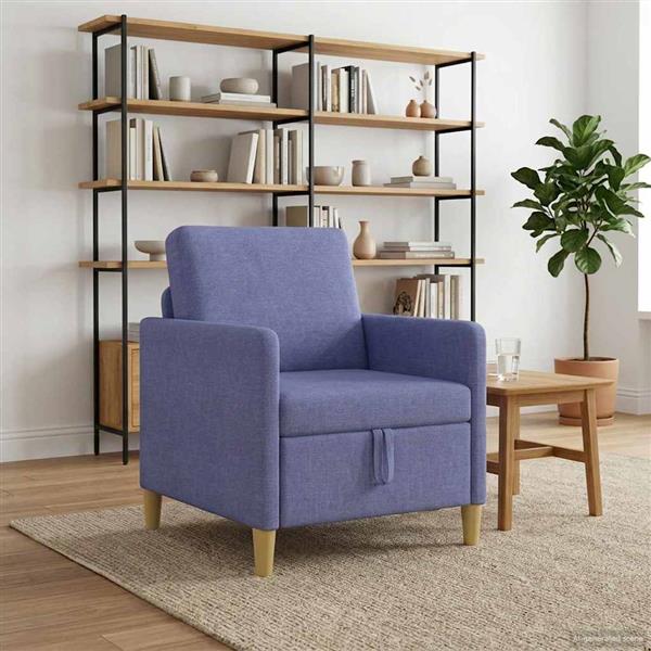 Grote foto vidaxl bank met opslag jeans blauw 72 x 78 x 87 cm polyester huis en inrichting bankstellen