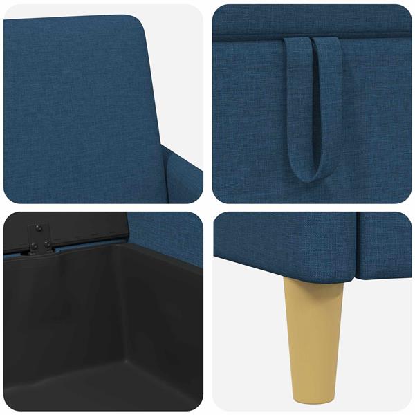 Grote foto vidaxl bank met opslag blauw 72 x 78 x 87 cm polyester huis en inrichting bankstellen
