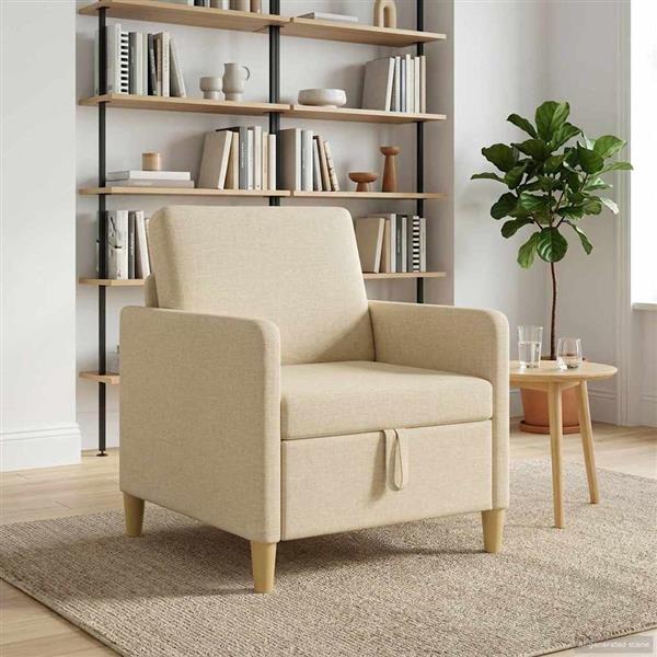 Grote foto vidaxl bank met opslag cr mekleurig 72 x 78 x 87 cm polyester huis en inrichting bankstellen