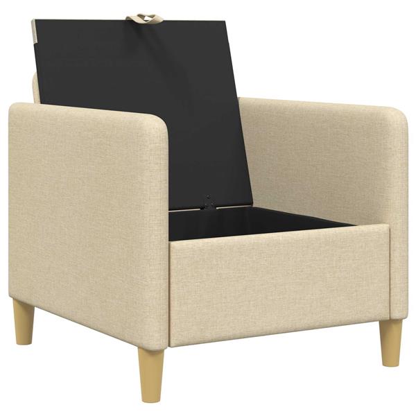 Grote foto vidaxl bank met opslag cr mekleurig 72 x 78 x 87 cm polyester huis en inrichting bankstellen