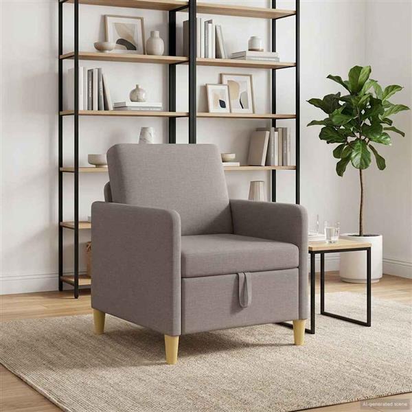 Grote foto vidaxl bank met opslag taupe 72 x 78 x 87 cm polyester huis en inrichting bankstellen