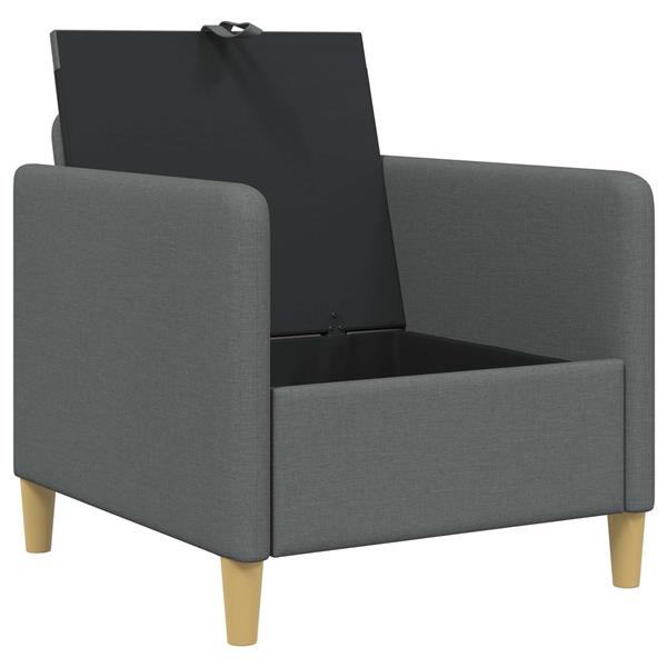 Grote foto vidaxl bank met opslag donkergrijs 72 x 78 x 87 cm polyester huis en inrichting bankstellen