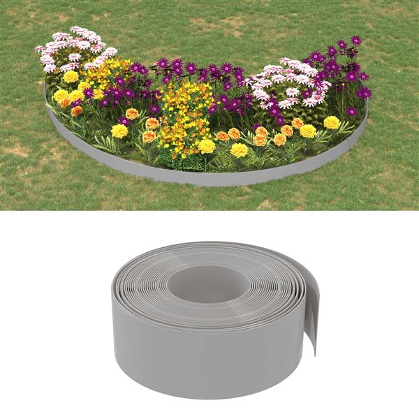 Grote foto vidaxl tuinkanten 25 m 20 cm pe grijs tuin en terras tuindecoratie