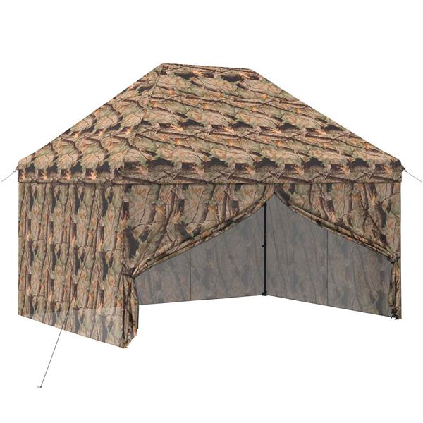 Grote foto vidaxl pop up gazebo met 4 zijwanden 3 x 4 5 m bos camouflage tuin en terras overige tuin en terras