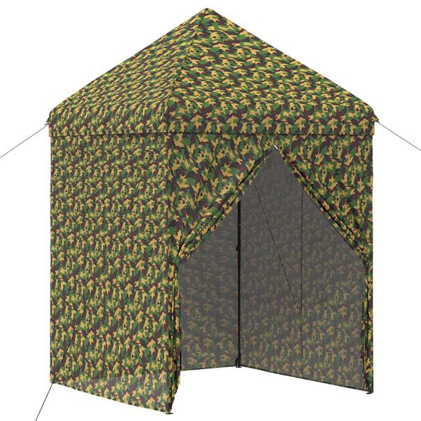 Grote foto vidaxl tent met 4 zijwanden 2 x 2 m leger camouflage tuin en terras overige tuin en terras