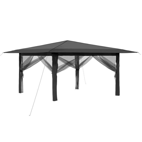 Grote foto vidaxl paviljoen met 4 zijwanden 4 x 4 m tuin en terras overige tuin en terras