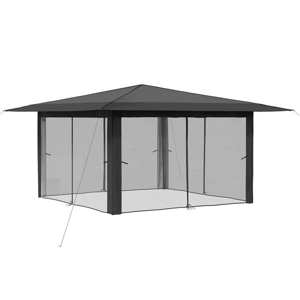 Grote foto vidaxl paviljoen met 4 zijwanden 4 x 4 m tuin en terras overige tuin en terras