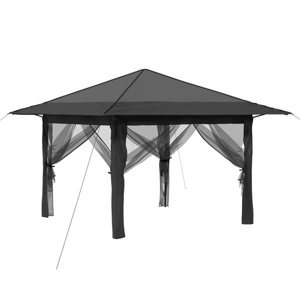 Grote foto vidaxl gazebo met 4 zijwanden lichtgrijs en antracietkleurig tuin en terras overige tuin en terras