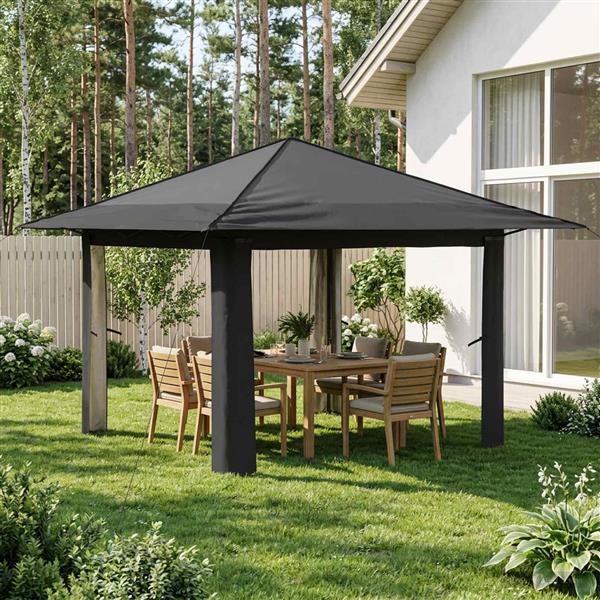 Grote foto vidaxl gazebo zonder zijwand lichtgrijs en antracietkleurig tuin en terras overige tuin en terras