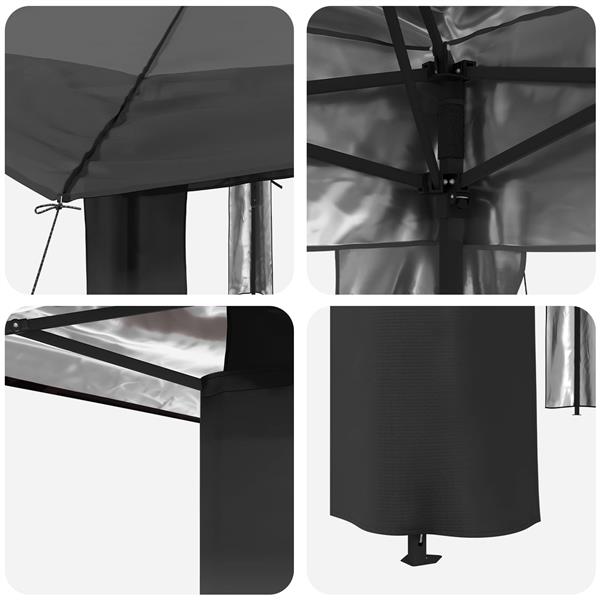 Grote foto vidaxl gazebo zonder zijwand lichtgrijs en antracietkleurig tuin en terras overige tuin en terras