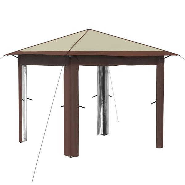 Grote foto vidaxl gazebo zonder zijwand 2 6 x 2 6 m cr me en bruin tuin en terras overige tuin en terras