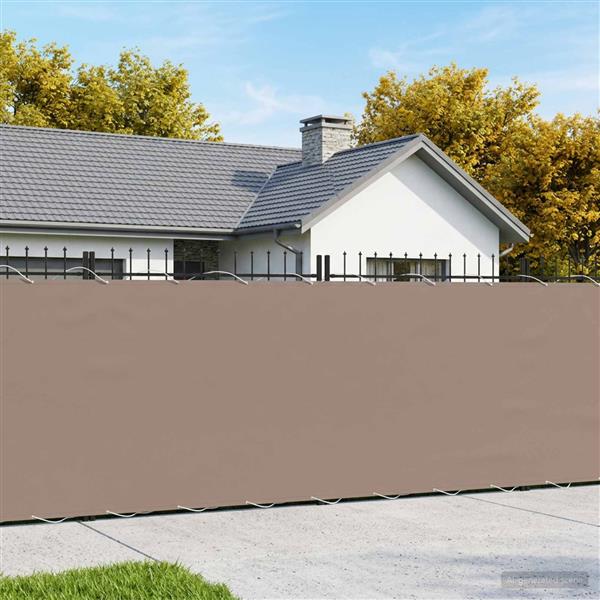 Grote foto vidaxl balkonscherm 1 8 x 25 m stof met pu coating taupe tuin en terras overige tuin en terras