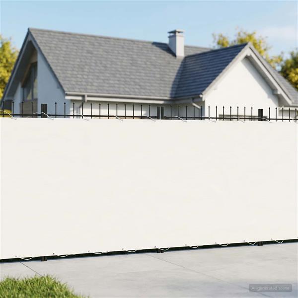 Grote foto vidaxl balkonscherm 1 8 x 25 m stof met pu coating wit tuin en terras overige tuin en terras