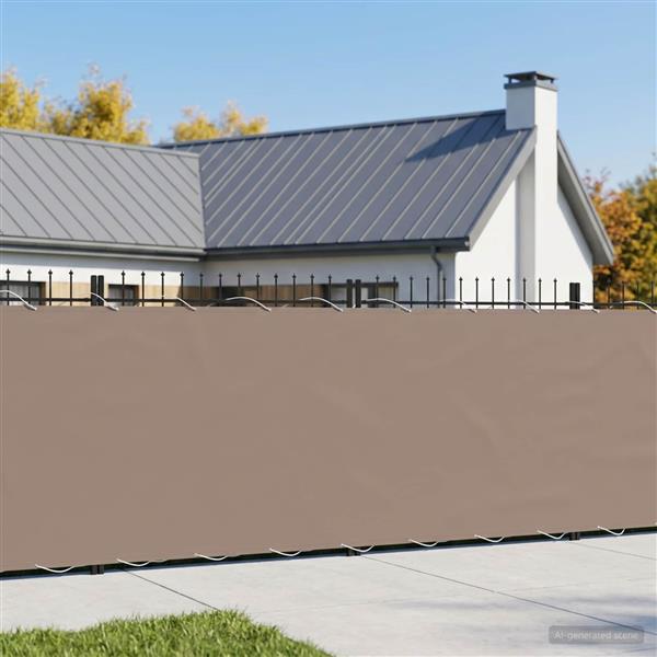 Grote foto vidaxl balkonscherm 1 8 x 15 m stof met pu coating taupe tuin en terras overige tuin en terras