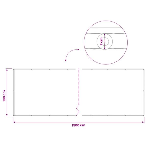 Grote foto vidaxl balkonscherm 1 8 x 15 m stof met pu coating beige tuin en terras overige tuin en terras