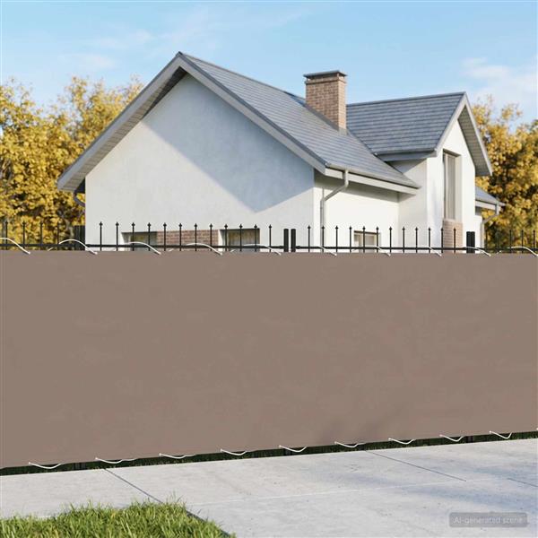 Grote foto vidaxl balkonscherm 1 5 x 25 m stof met pu coating taupe tuin en terras overige tuin en terras