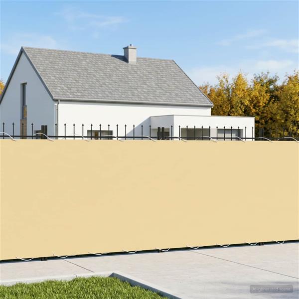 Grote foto vidaxl balkonscherm 1 5 x 25 m stof met pu coating beige tuin en terras overige tuin en terras