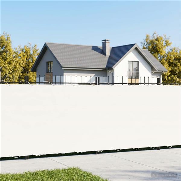 Grote foto vidaxl balkonscherm 1 5 x 25 m stof met pu coating wit tuin en terras overige tuin en terras