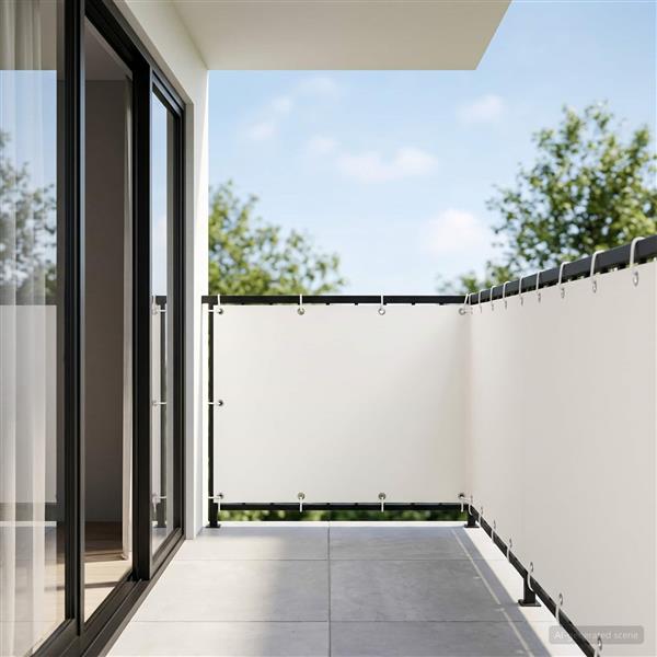 Grote foto vidaxl balkonscherm 1 5 x 25 m stof met pu coating wit tuin en terras overige tuin en terras