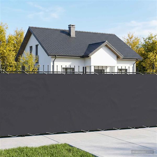 Grote foto vidaxl balkonscherm 1 5 x 15 m stof met pu coating zwart tuin en terras overige tuin en terras