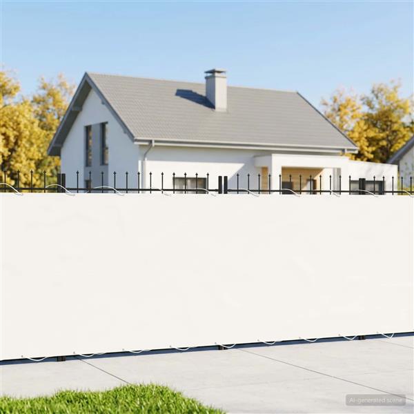 Grote foto vidaxl balkonscherm 1 5 x 15 m stof met pu coating wit tuin en terras overige tuin en terras