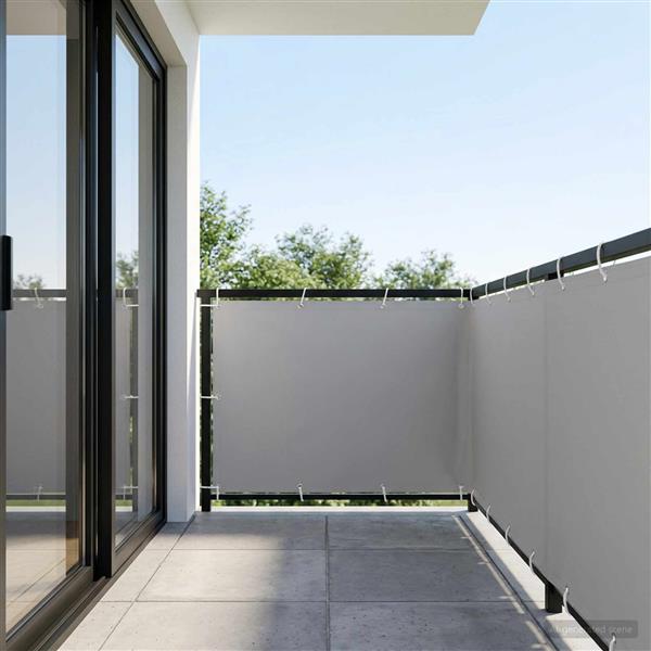 Grote foto vidaxl balkonscherm 1 5 x 15 m stof met pu coating lichtgrijs tuin en terras overige tuin en terras