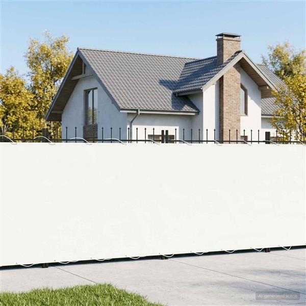 Grote foto vidaxl balkonscherm 1 2 x 25 m stof met pu coating wit tuin en terras overige tuin en terras