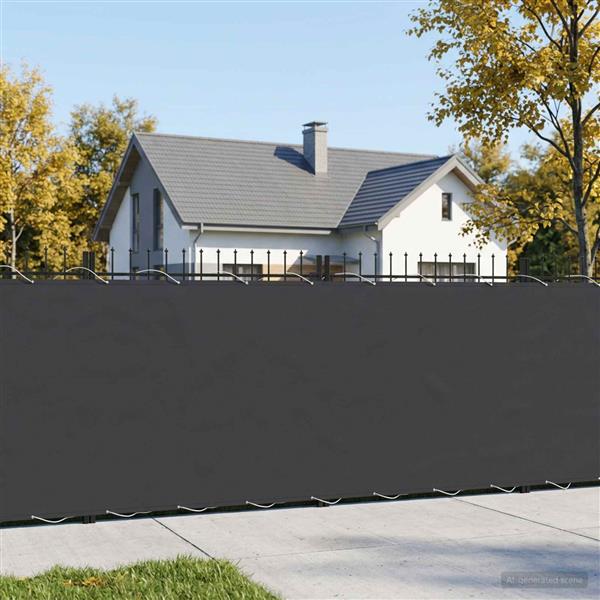 Grote foto vidaxl balkonscherm 1 2 x 15 m stof met pu coating zwart tuin en terras overige tuin en terras