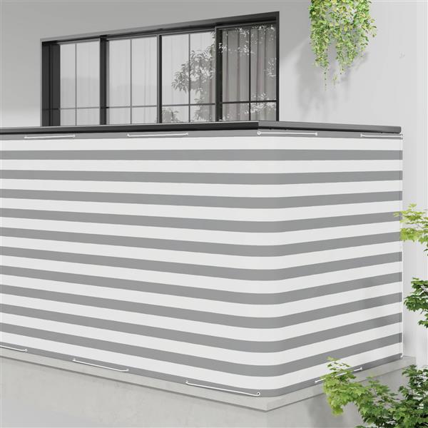 Grote foto vidaxl balkon privacy scherm 150 x 600 cm stof met pu coating tuin en terras overige tuin en terras